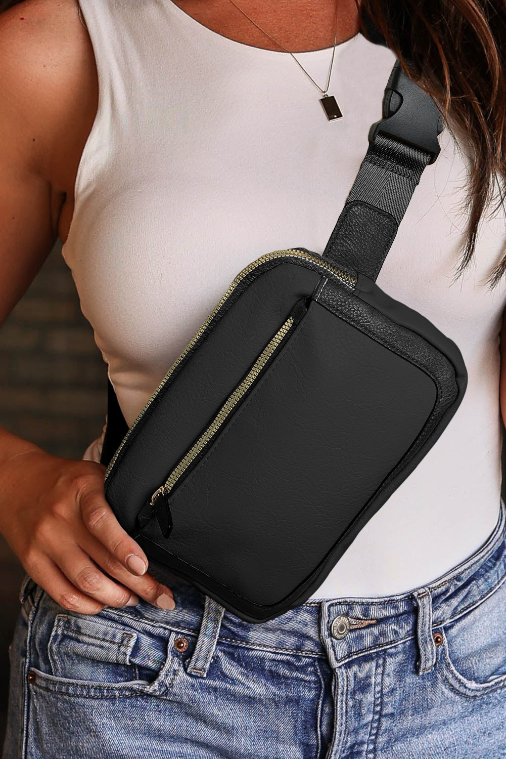 Pièce mode femme zip, mini — noir