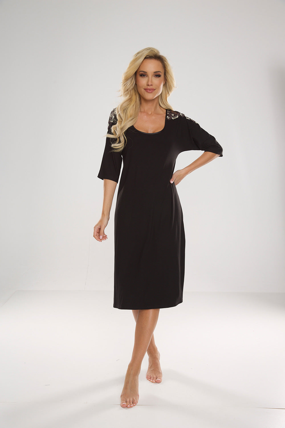 Nuisette femme De Lafense Chemise De Nuit — noir