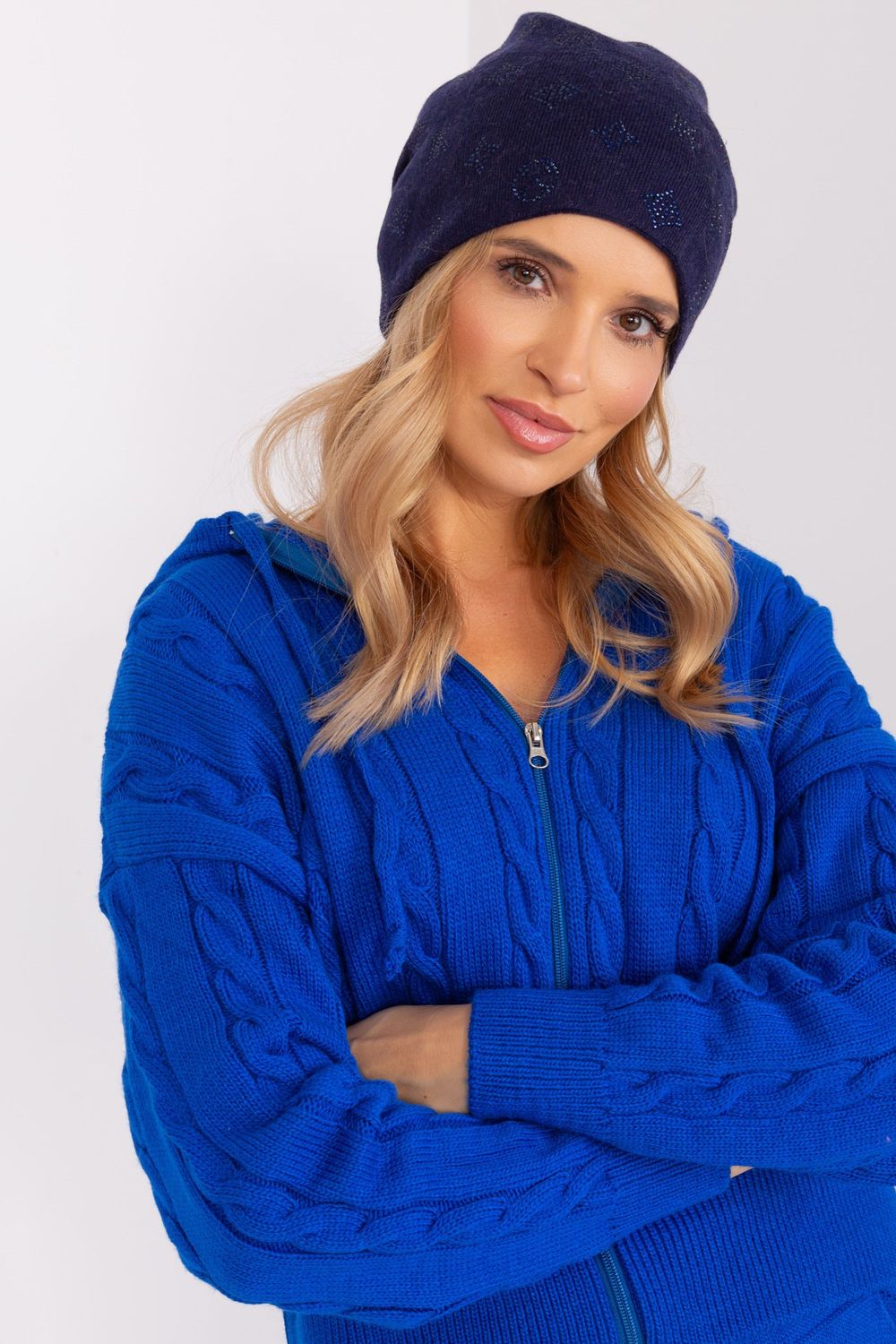 Bonnet femme AT — bleu marine