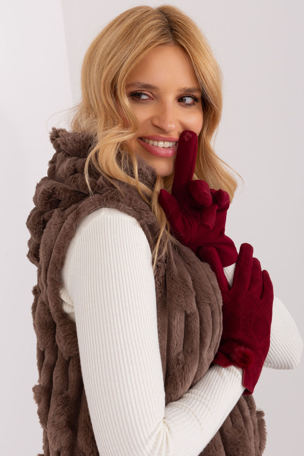 Gants femme AT — rouge