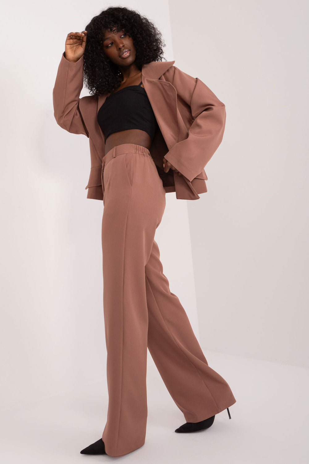 Chaussures à talons femme Lakerta Pantalon Long Pantalon — brun