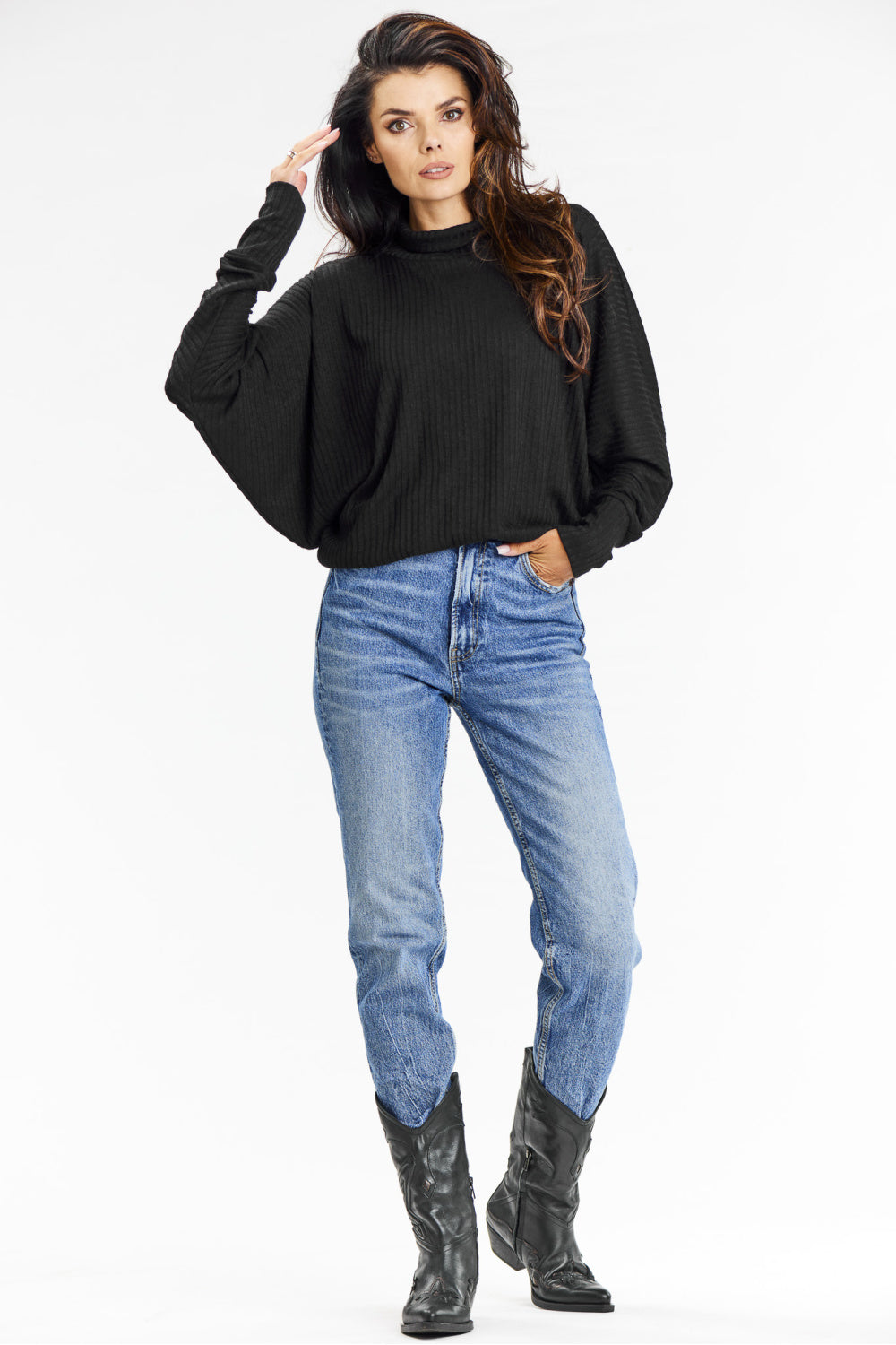 Pull femme awama Col Roulé Col — noir