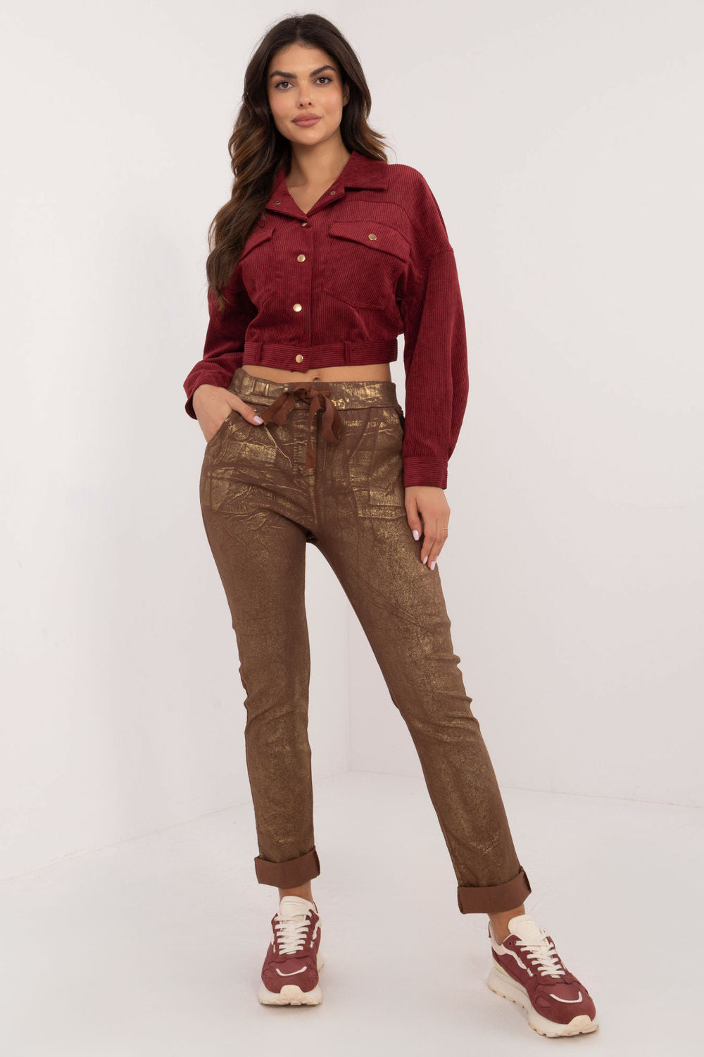 Chaussures à talons femme Italy Moda Pantalon Pantalon — brun