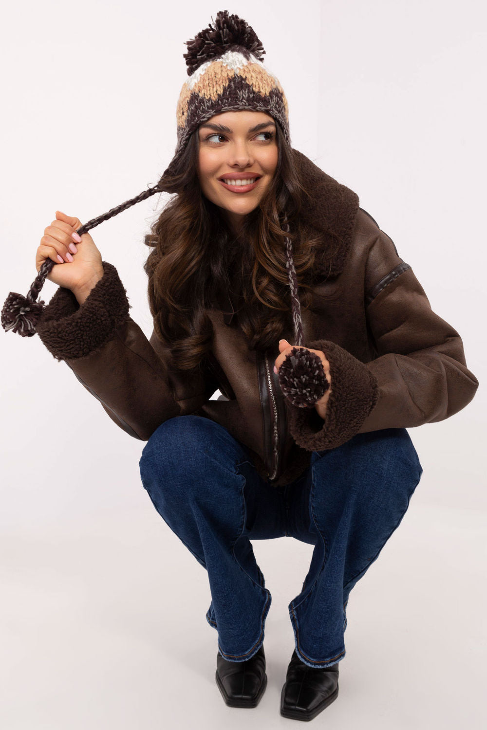 Bonnet femme AT — brun
