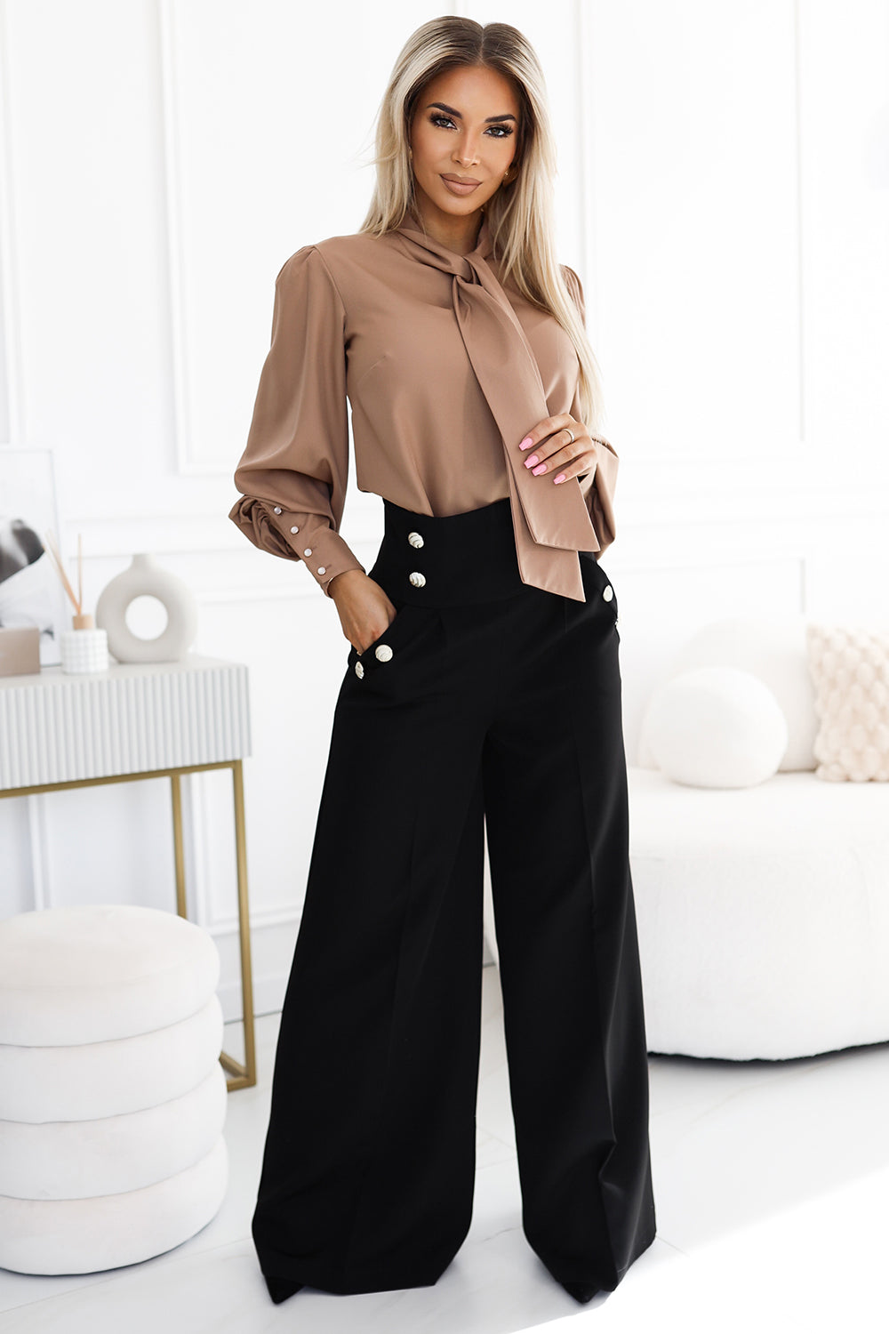 Chaussures à talons femme Numoco Pantalon Long Pantalon — noir