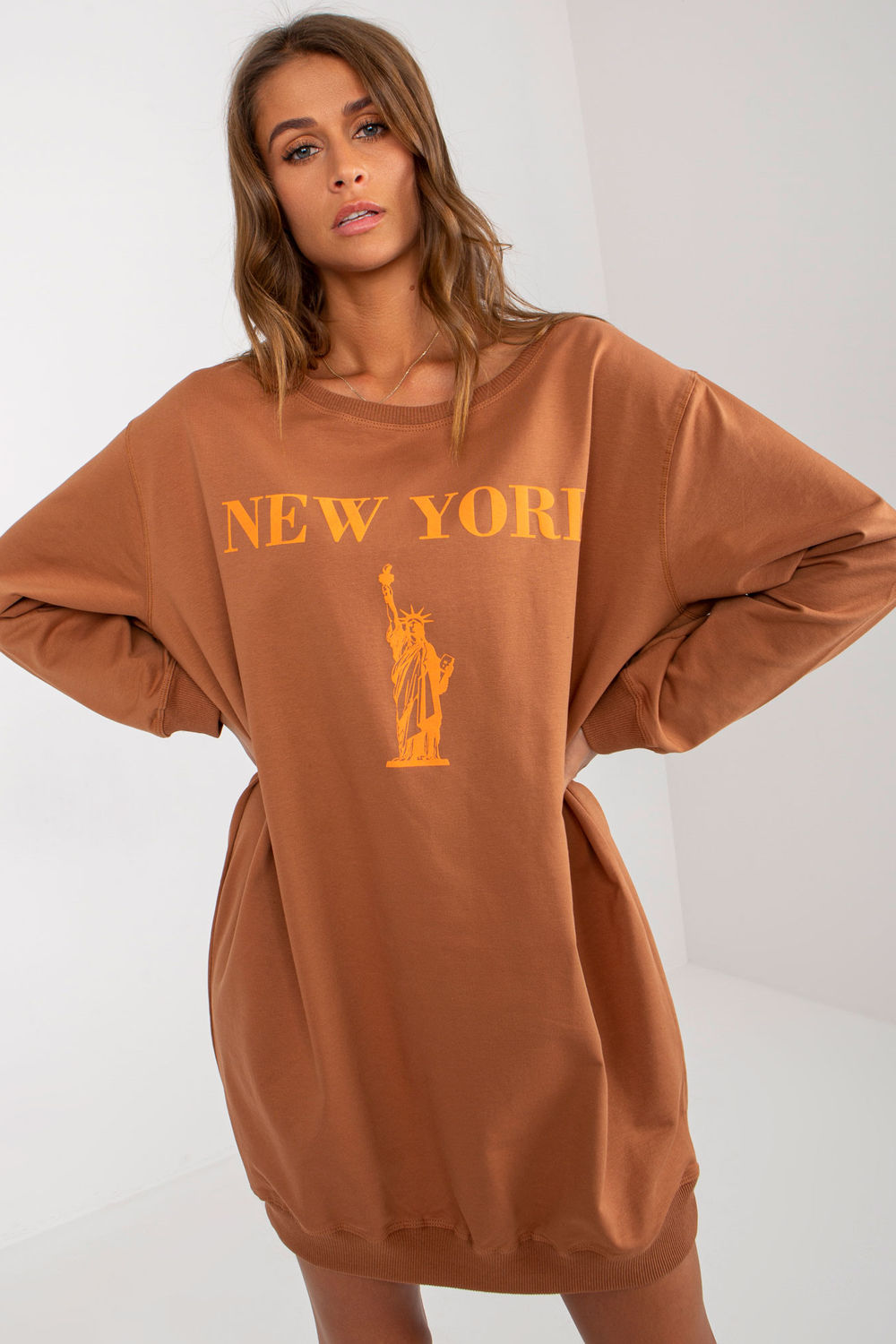 T-shirt femme Factory Price Sweatshirt Sweatshirt — brun