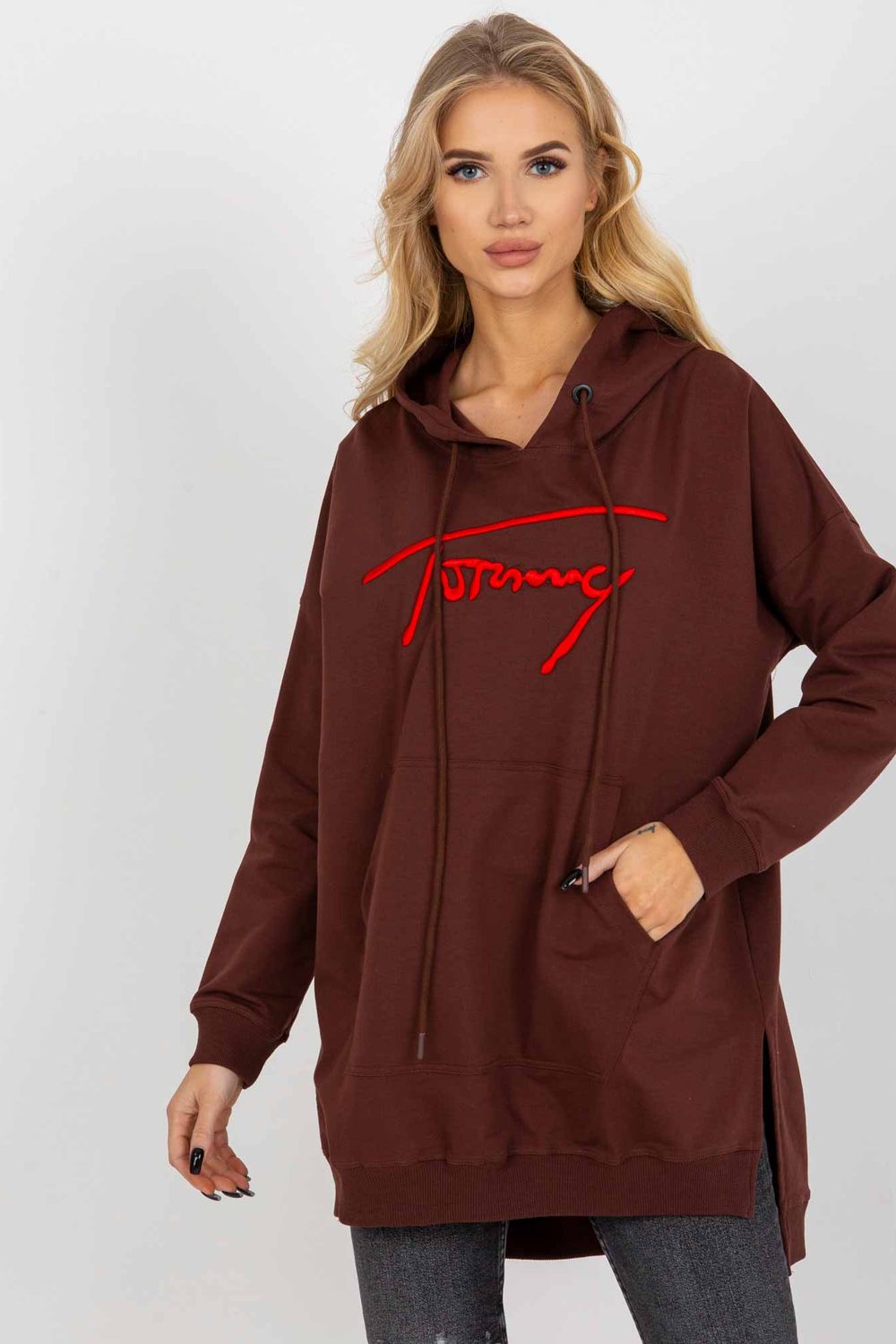 T-shirt femme Factory Price Sweatshirt Sweatshirt — brun