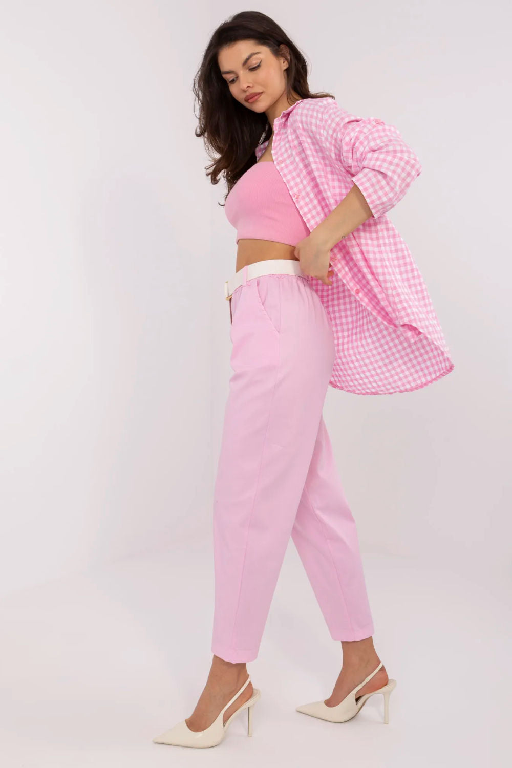 Chaussures à talons femme Italy Moda Pantalon Pantalon — rosé