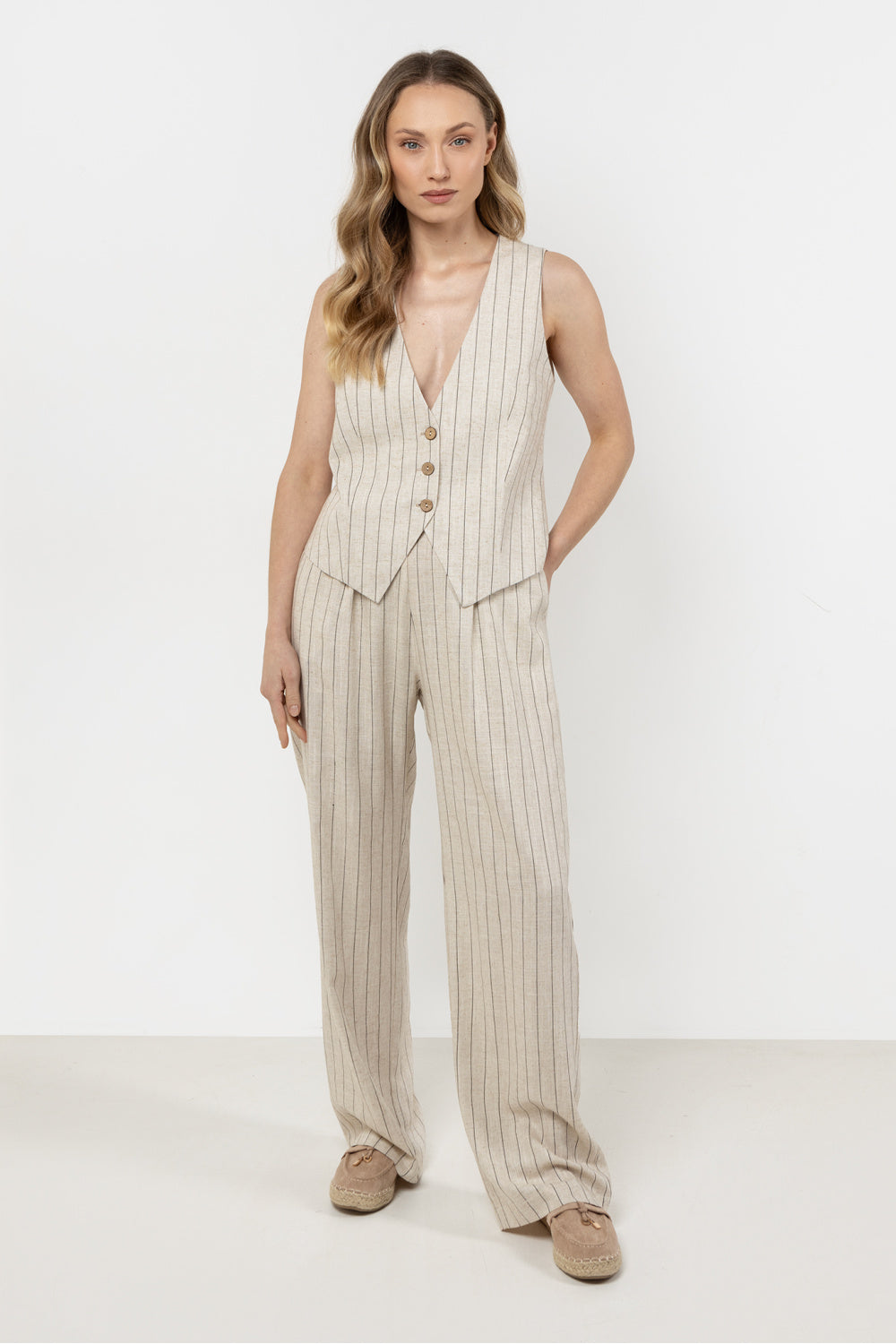 Chaussures à talons femme awama Pantalon Pantalon — beige