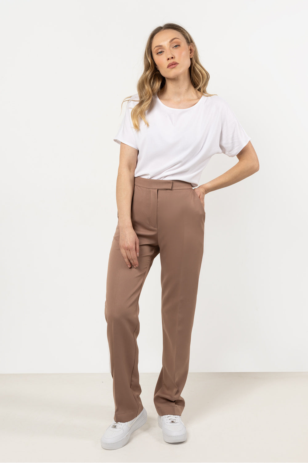 Chaussures à talons femme awama Pantalon Pantalon — beige