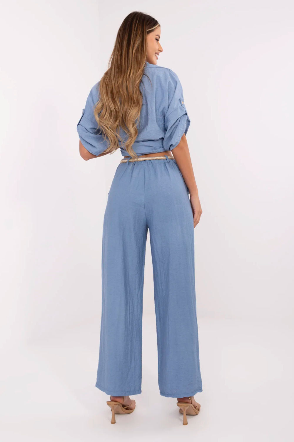 Chaussures à talons femme Italy Moda Pantalon Pantalon — bleu