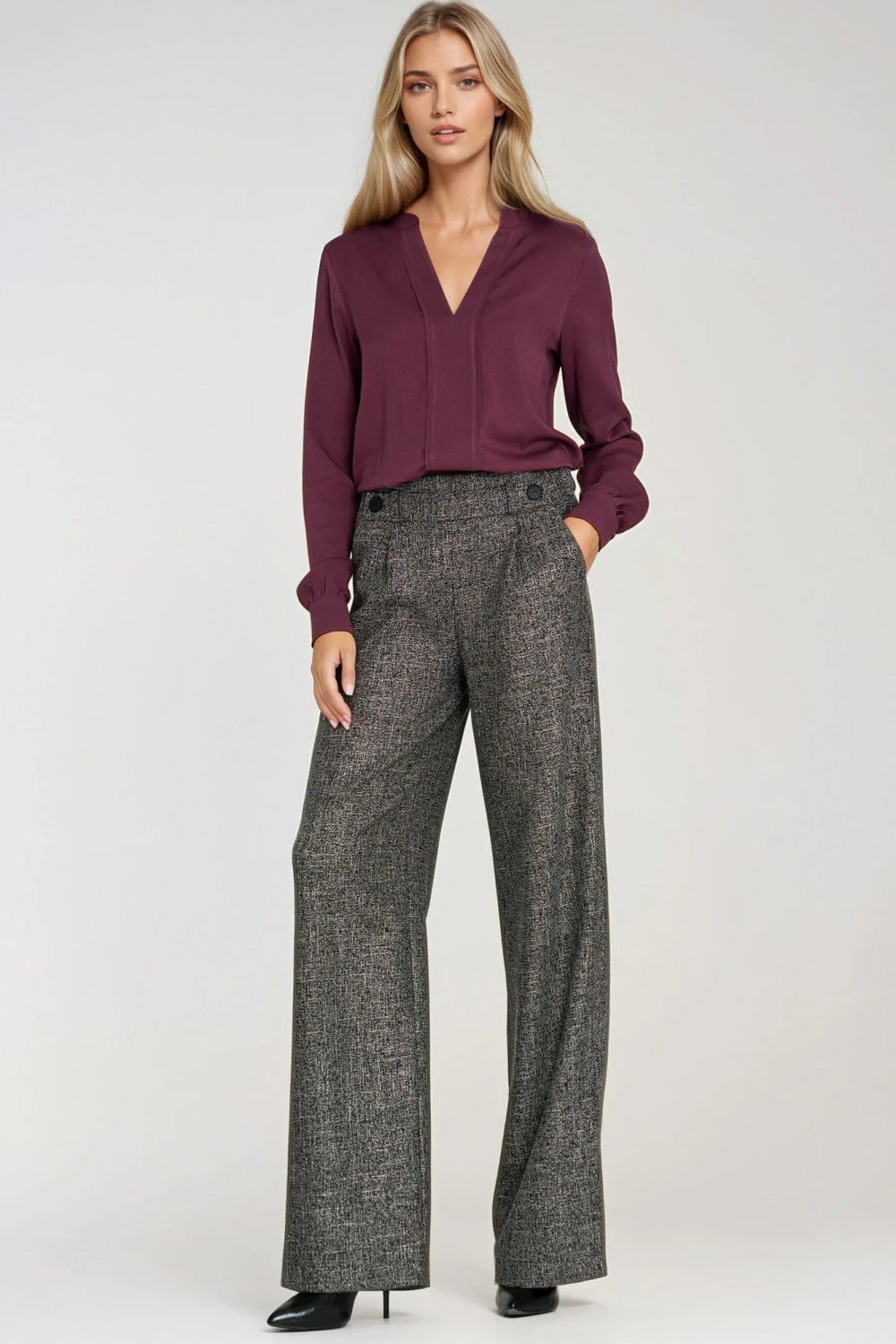 Chaussures à talons femme Nife Pantalon Long Pantalon — noir