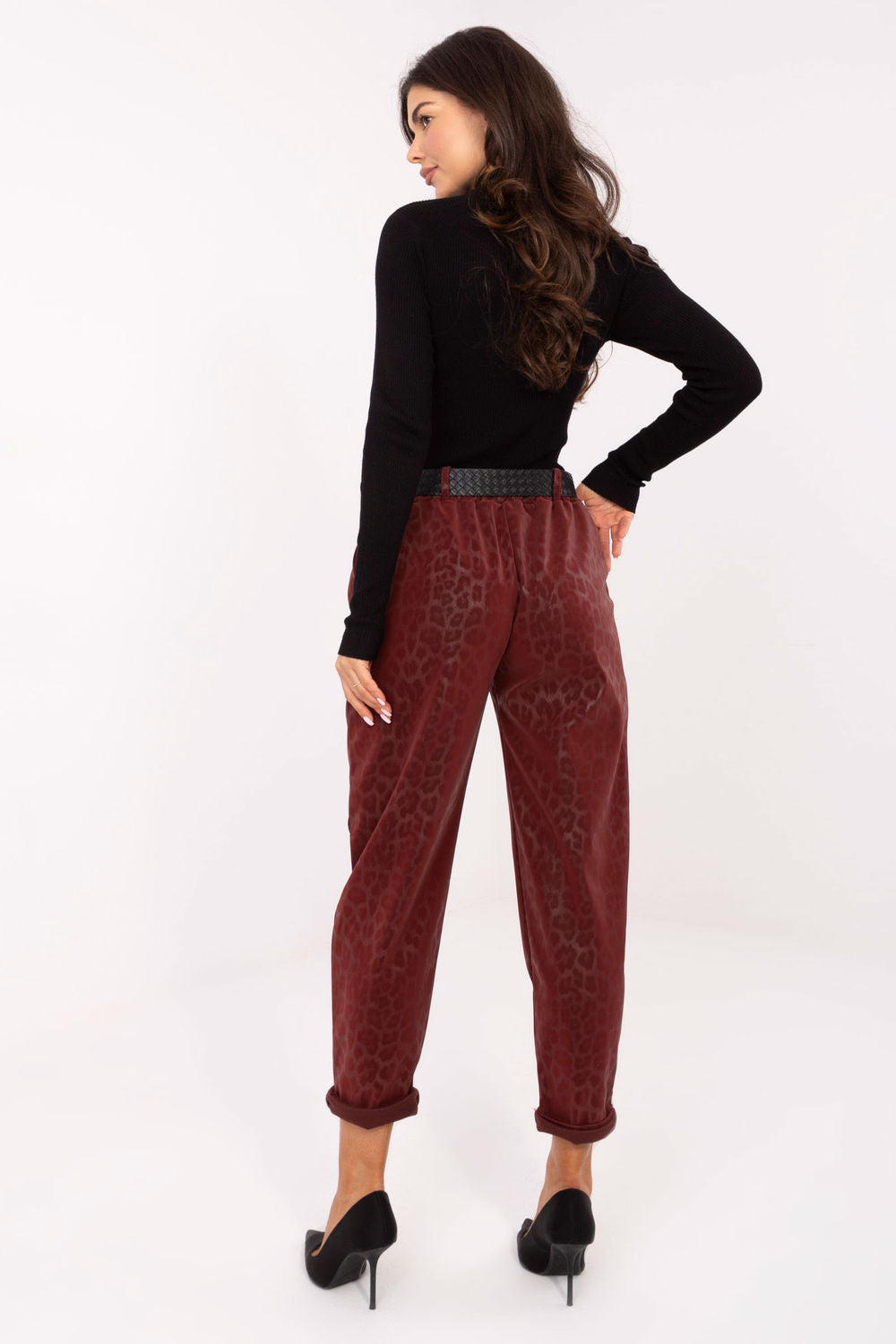 Chaussures à talons femme Italy Moda Pantalon Pantalon — rouge