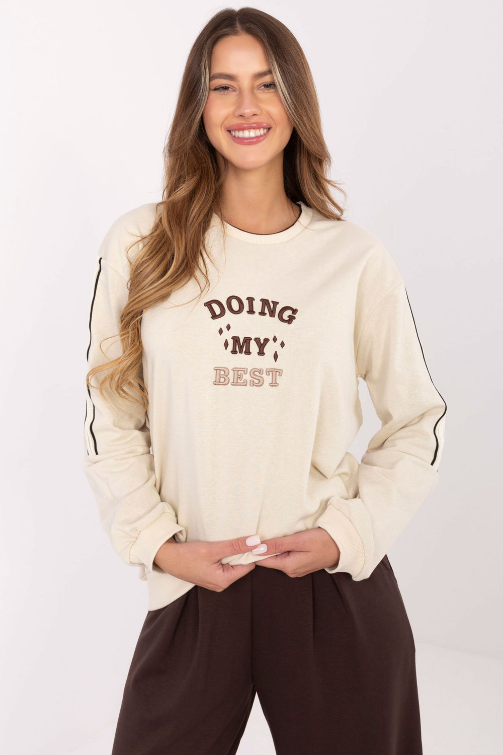 T-shirt femme Relevance Sweatshirt Sweatshirt — beige