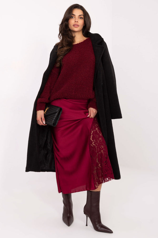Jupe femme Rue Paris En Dentelle En — rouge