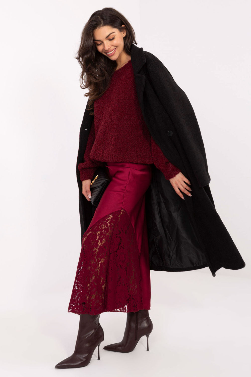 Jupe femme Rue Paris En Dentelle En — rouge