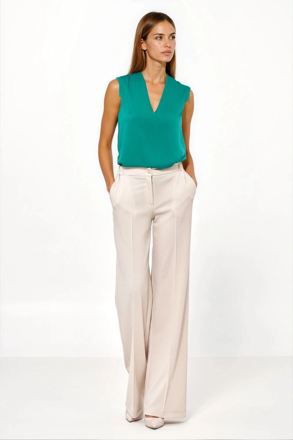 Chaussures à talons femme Nife Pantalon Pantalon — beige