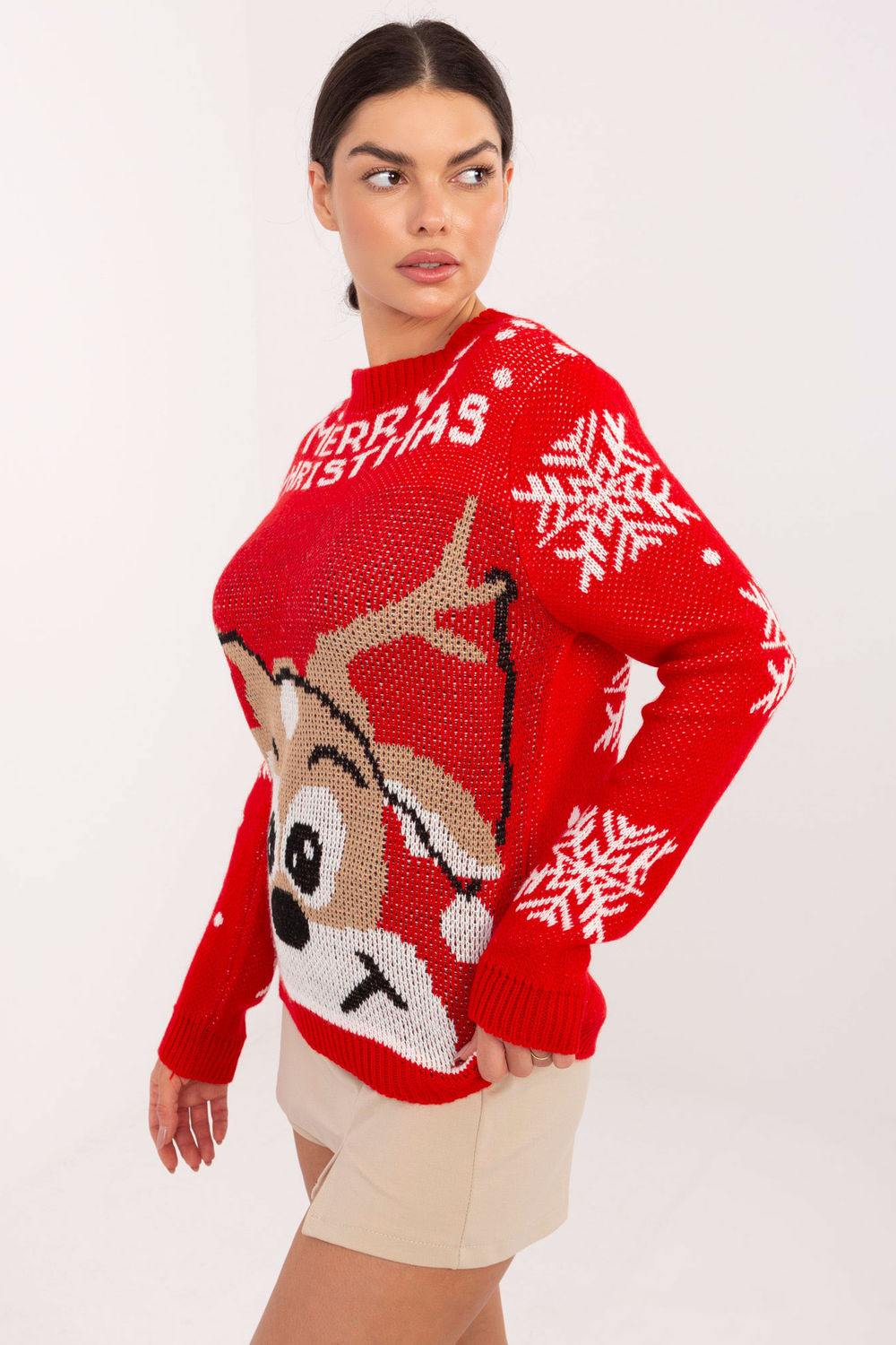 Pull femme Italy Moda Chandail Chandail — rouge