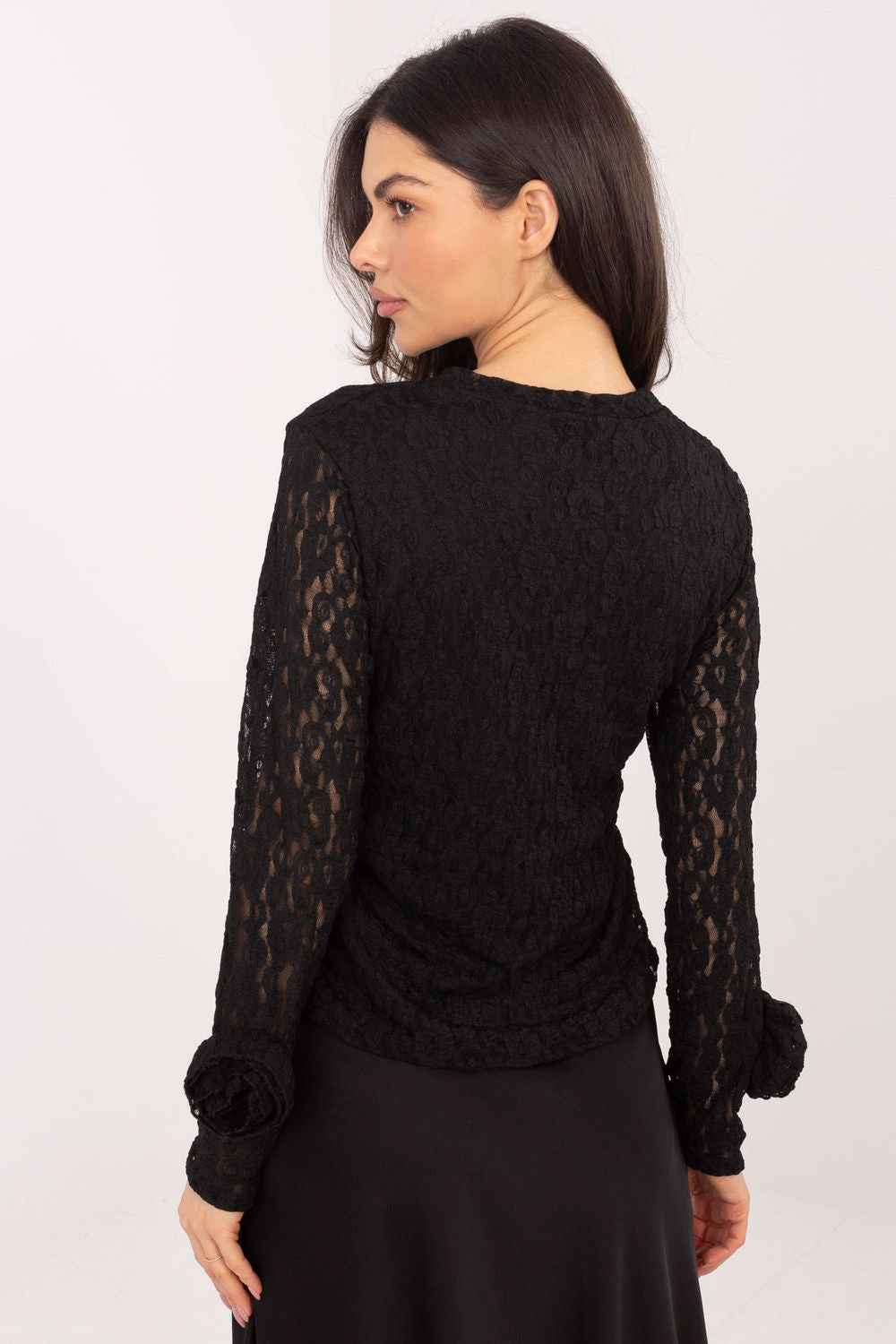 Blouse femme Italy Moda En Dentelle En — noir