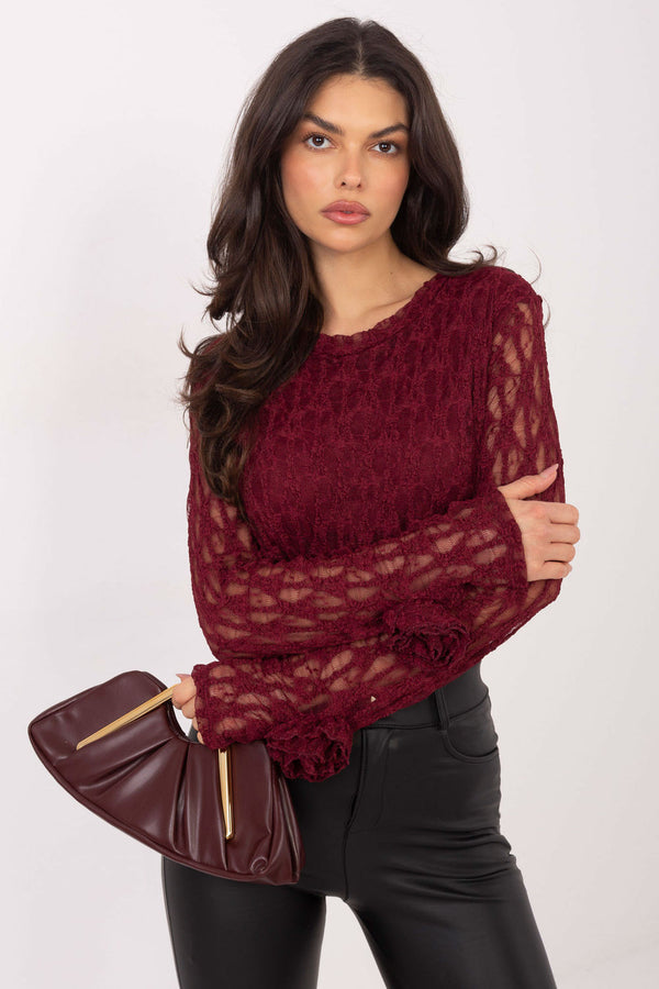 Blouse femme Italy Moda En Dentelle En — rouge