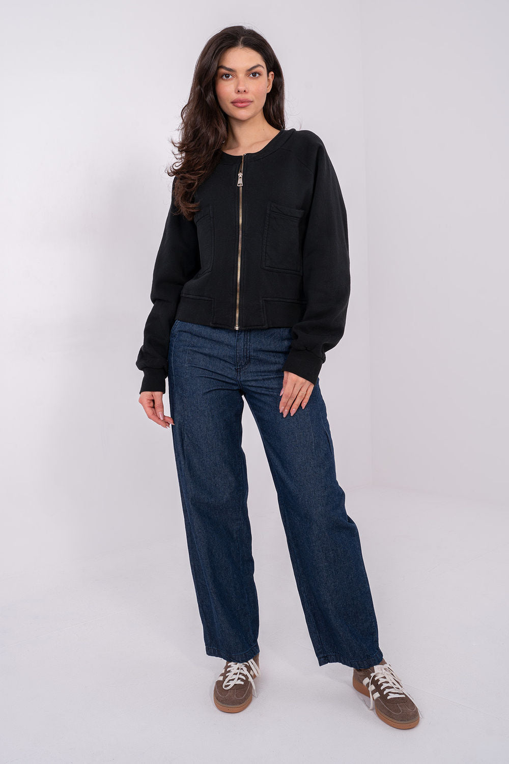 T-shirt femme Factory Price Sweatshirt Sweatshirt — noir