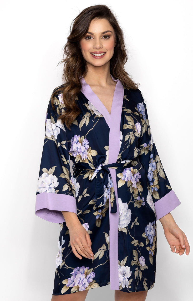 Robe femme Momenti Per Me Peignoir Peignoir — bleu marine