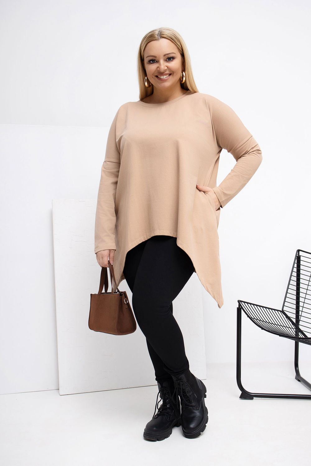 Tunique grande taille femme Relevance — beige