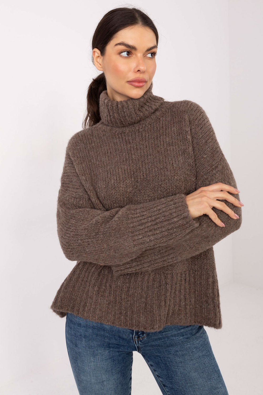 Pull femme Factory Price Col Roulé Col — beige