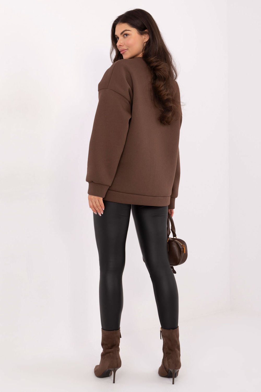 T-shirt femme Italy Moda Sweatshirt Sweatshirt — brun