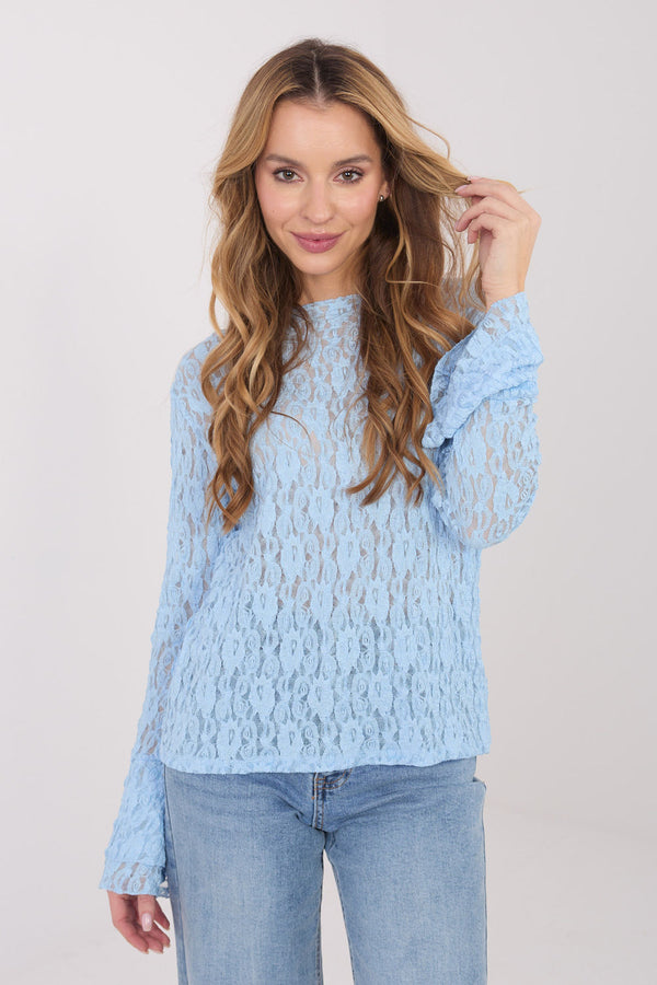Blouse femme Italy Moda En Dentelle En — bleu