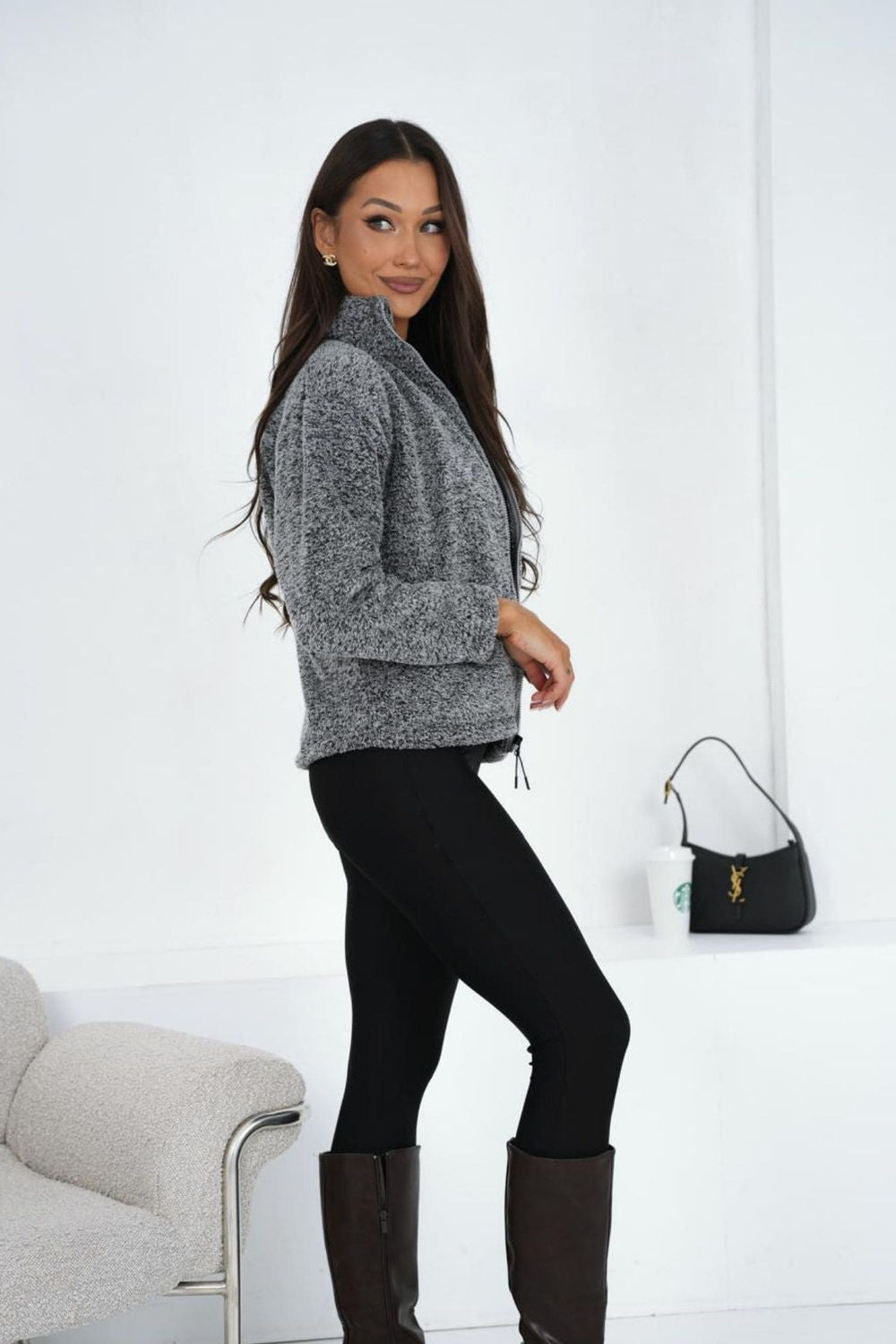 T-shirt femme Factory Price Sweatshirt Sweatshirt — gris