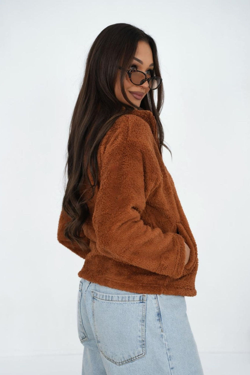 T-shirt femme Factory Price Sweatshirt Sweatshirt — brun