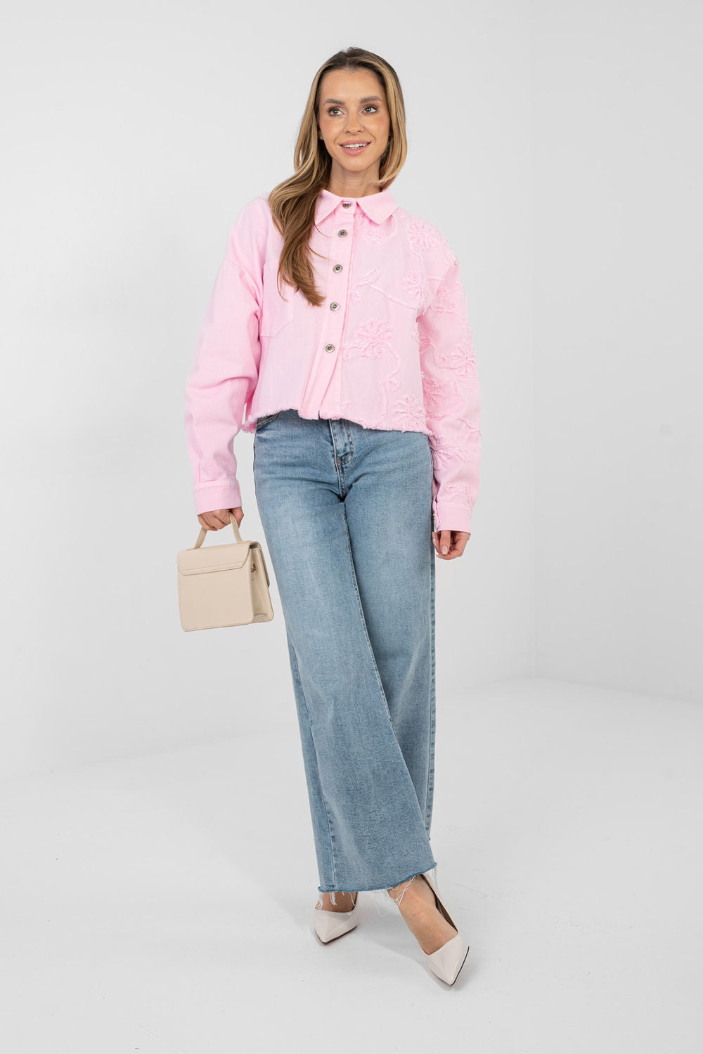 Veste en jean femme Rue Paris — rosé