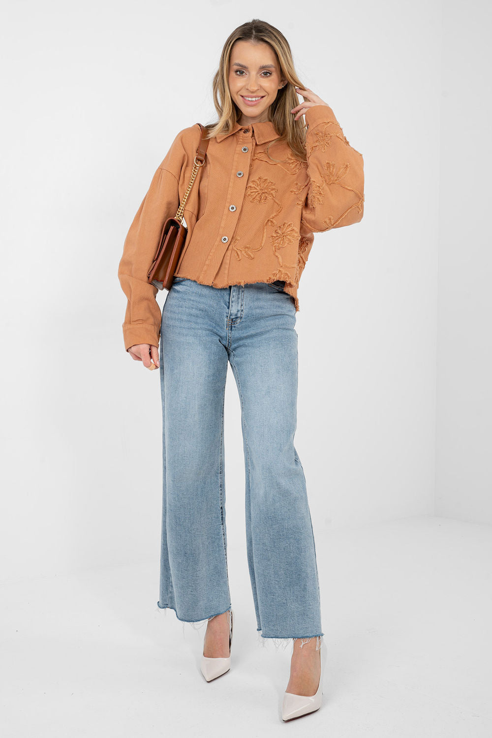 Veste en jean femme Rue Paris — orange