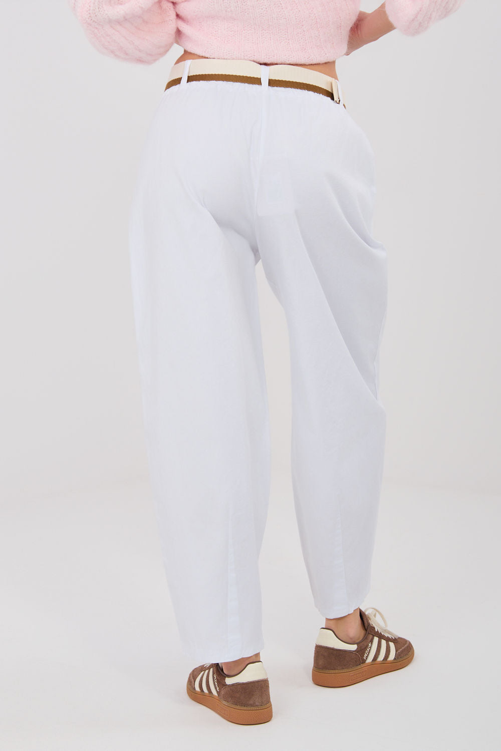 Chaussures à talons femme Italy Moda Pantalon Pantalon — blanc