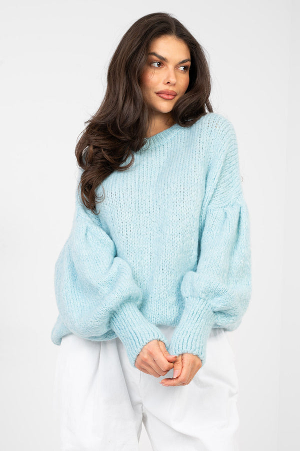 Pull femme Italy Moda Chandail Chandail — bleu