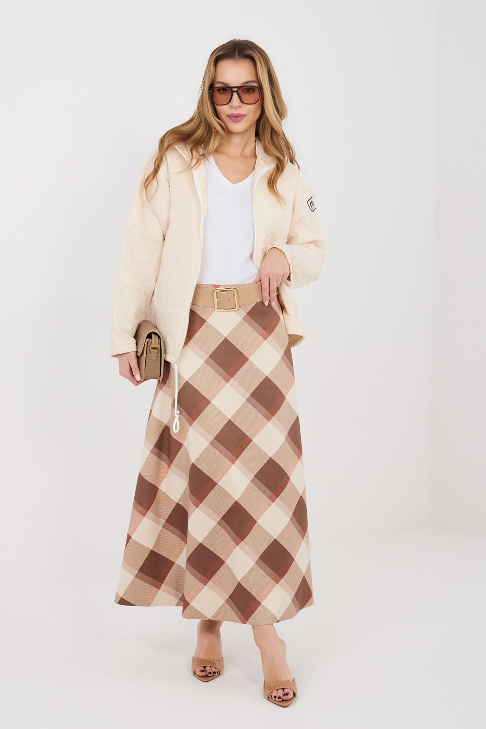Jupe femme Italy Moda Longue Longue — brun