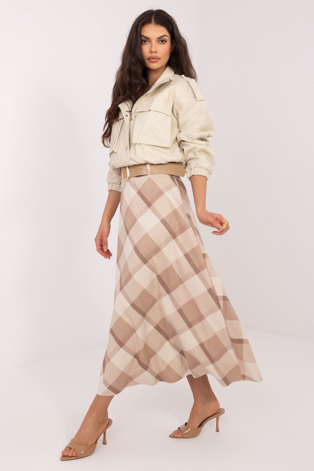 Jupe femme Italy Moda Longue Longue — beige