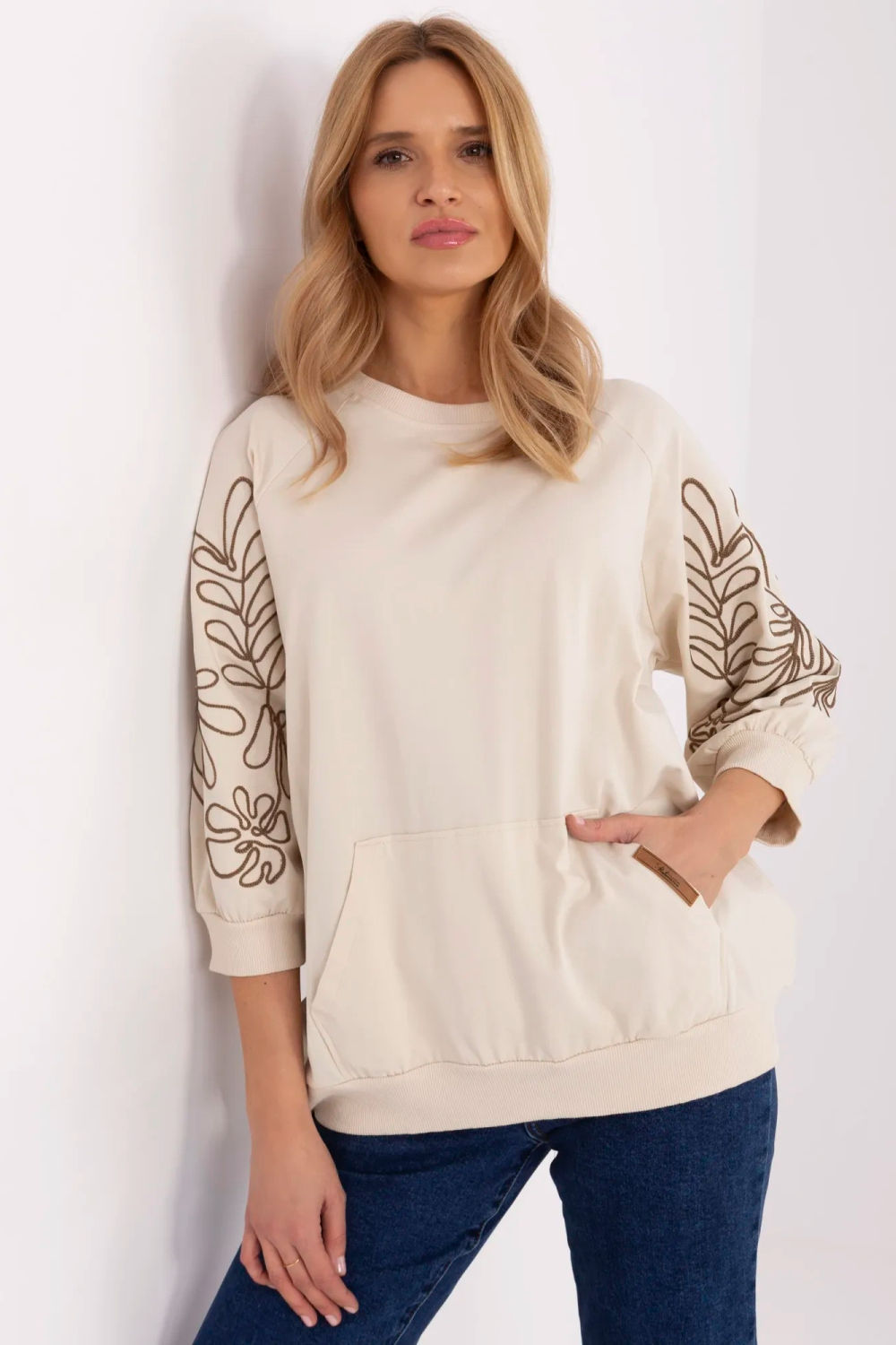 T-shirt femme Rue Paris Sweatshirt Sweatshirt — beige