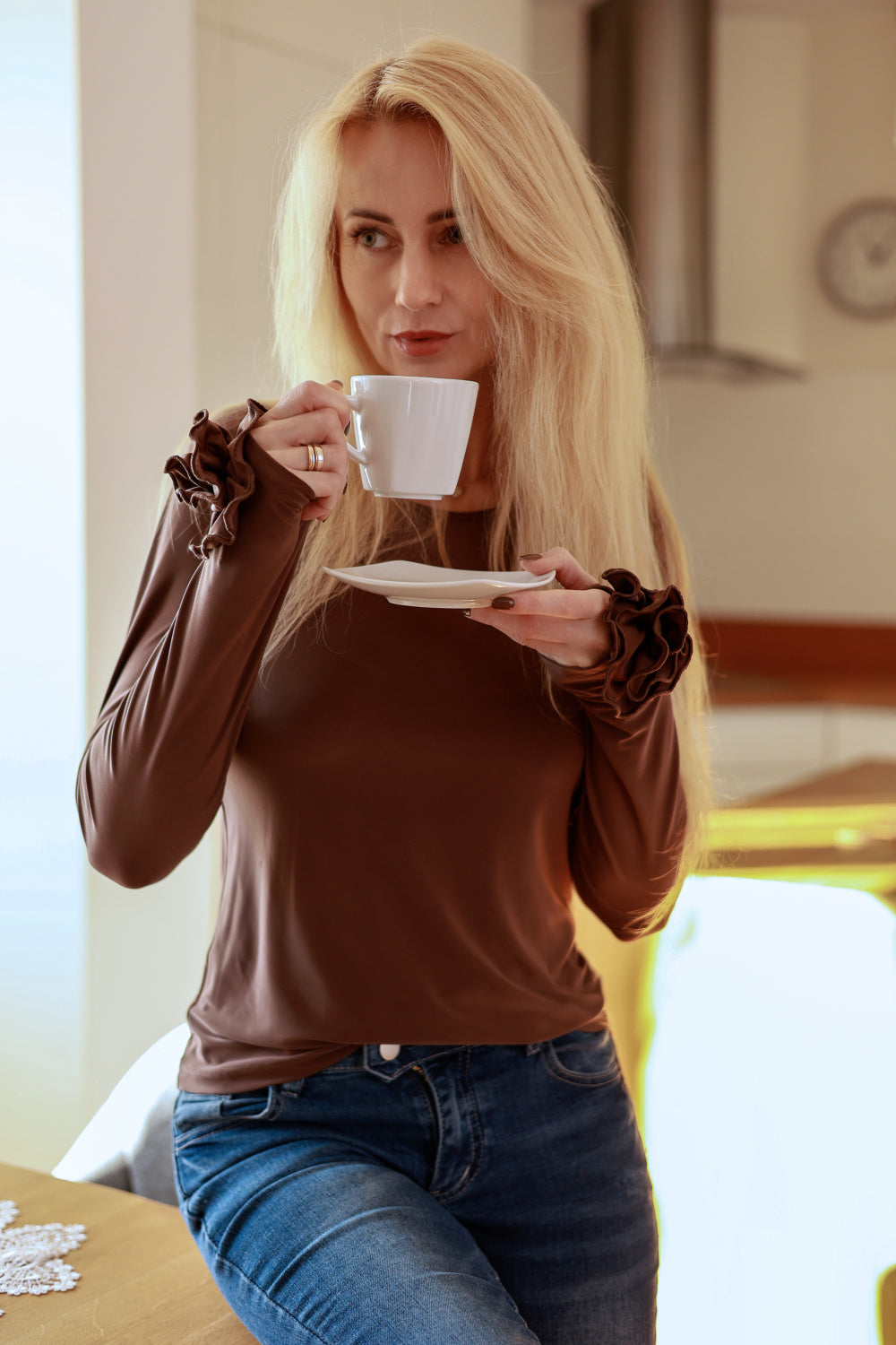 Blouse femme Mirale Chemisier Chemisier — brun