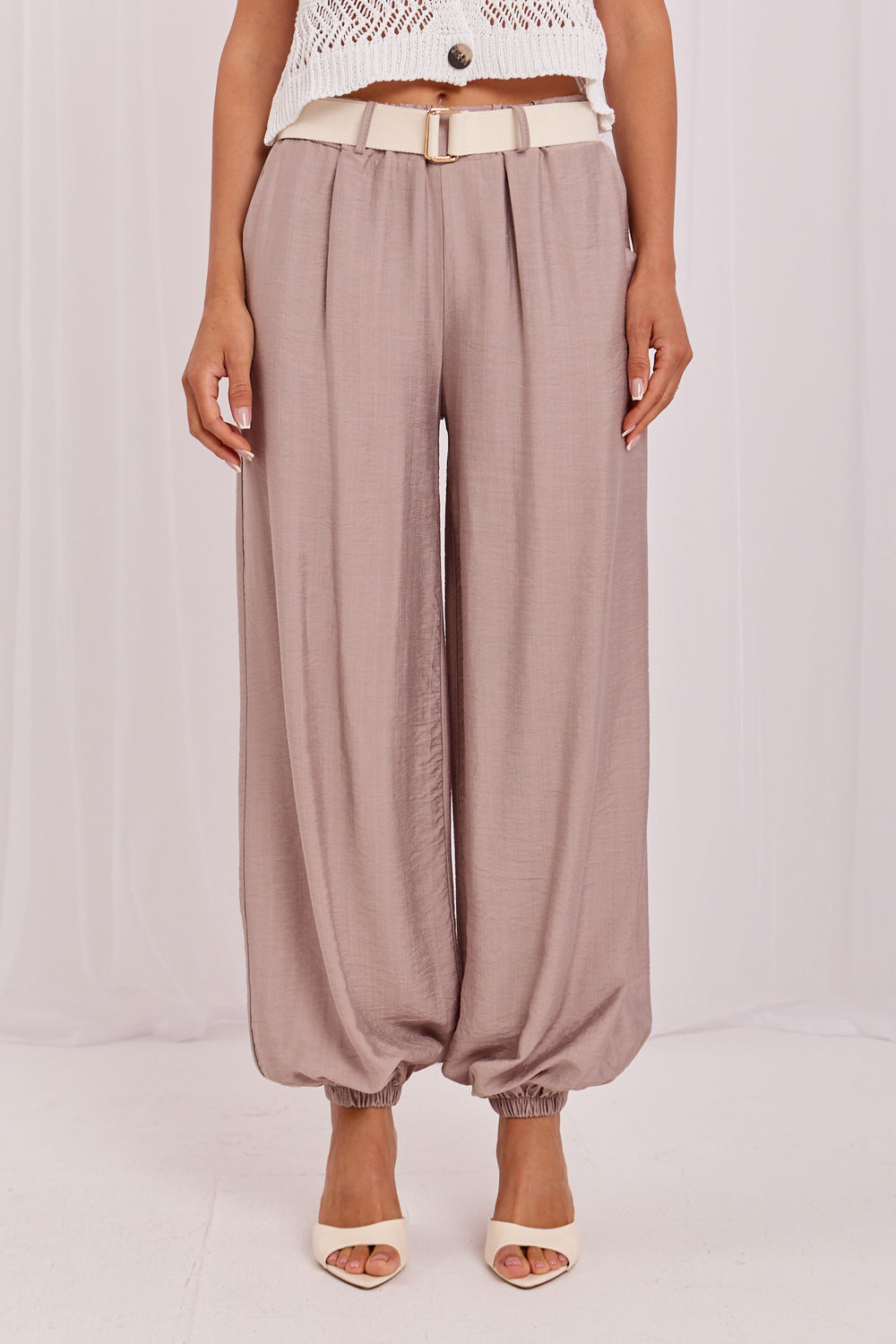 Chaussures à talons femme Rue Paris Pantalon Pantalon — beige