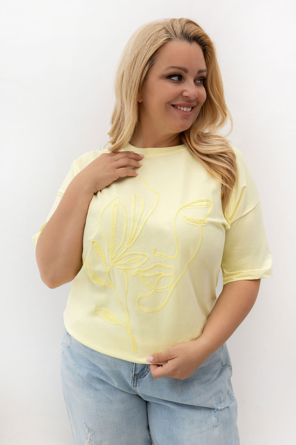 T-shirt femme Relevance Plus Size Plus — jaune