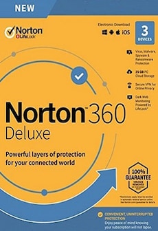 Norton 360 Deluxe - (3 Devices, 1 Year) - NortonLifeLock Key EUROPE