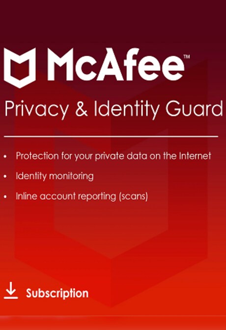 McAfee Privacy & Identity Guard (PC) (1 Device, 1 Year) - McAfee Key - GLOBAL
