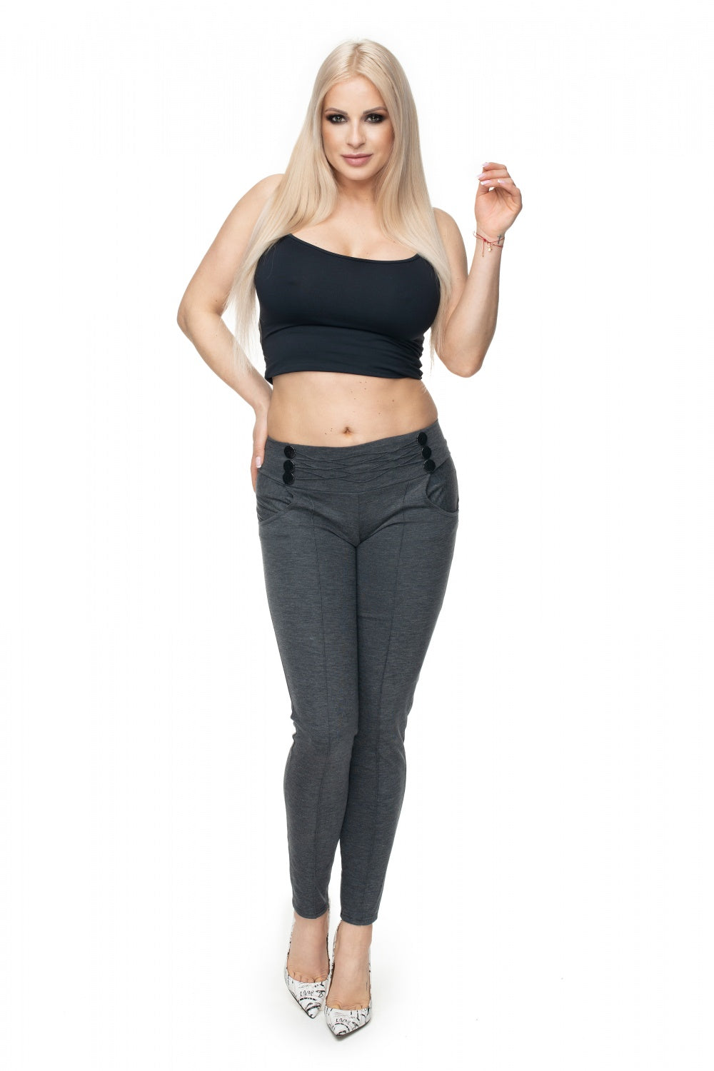 Chaussures à talons femme PeeKaBoo Pantalon Long Pantalon — gris