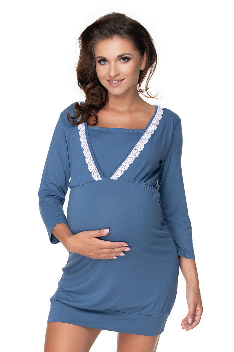 Chemise de nuit de grossesse femme PeeKaBoo — bleu