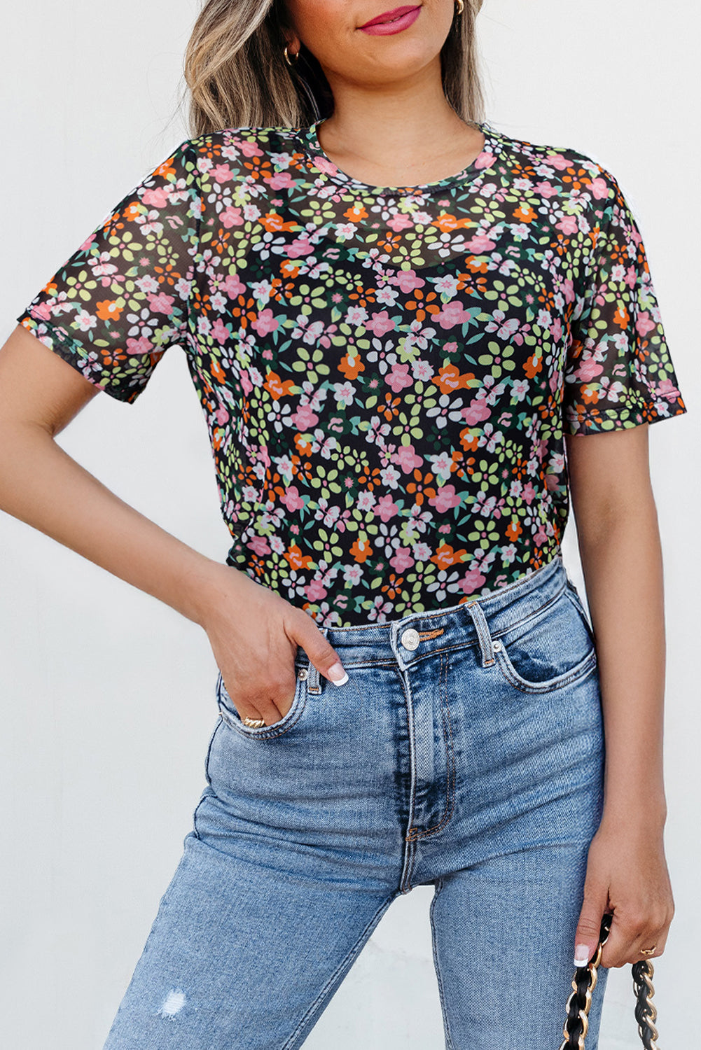 T-shirt femme floral