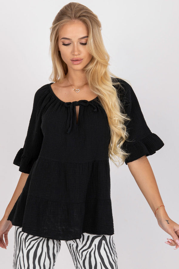 Blouse femme Och Bella Chemisier Chemisier — noir