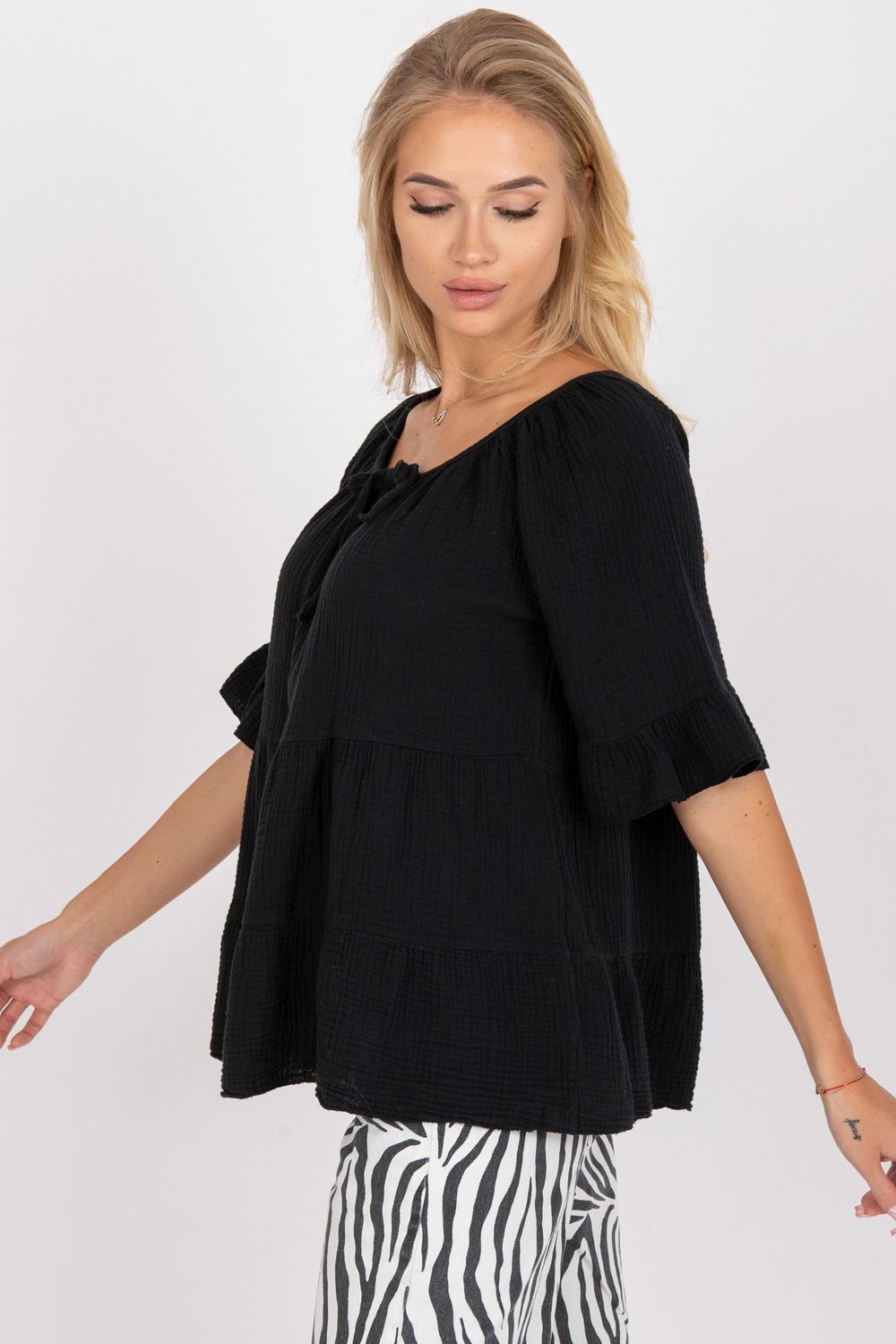 Blouse femme Och Bella Chemisier Chemisier — noir
