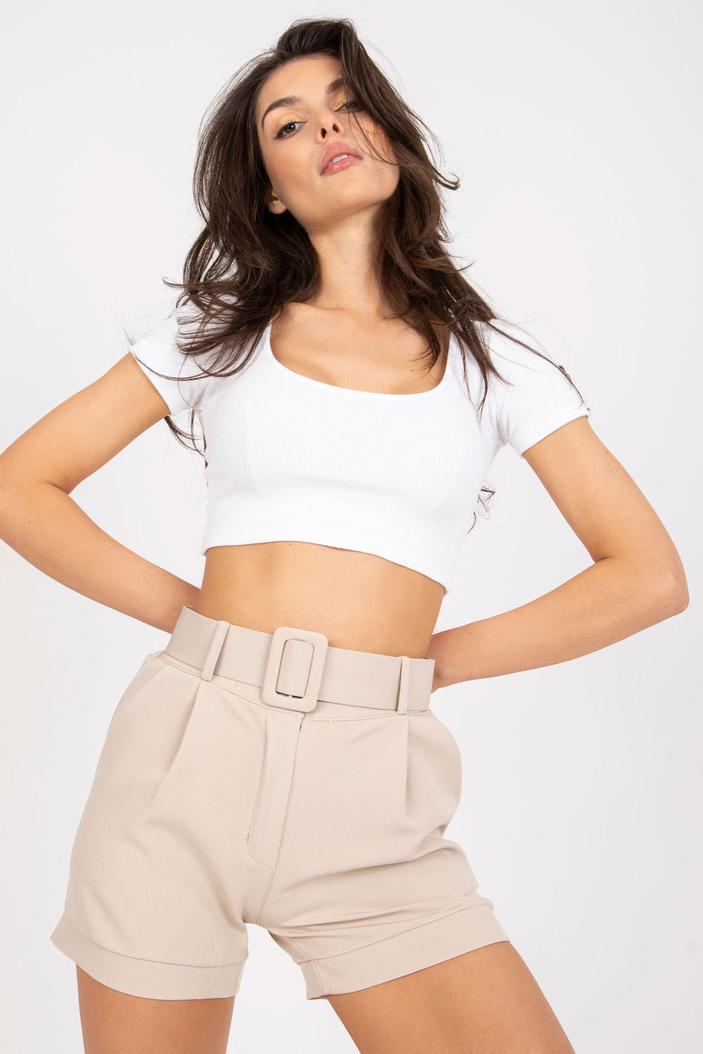Chaussures à talons femme Italy Moda Shorts Shorts — beige